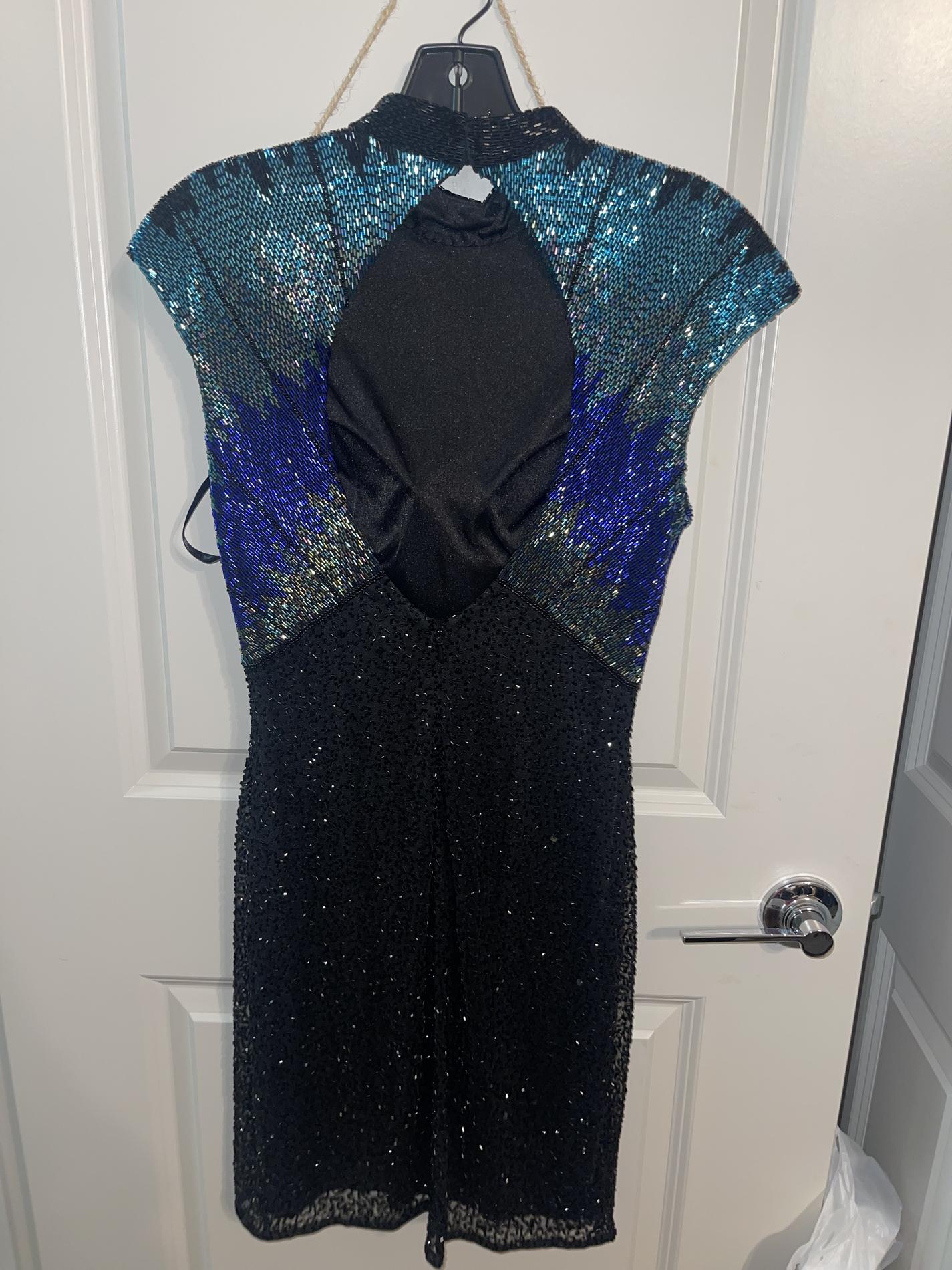 Ashley Lauren Size 0 Homecoming High Neck Sequined Multicolor Cocktail Dress on Queenly