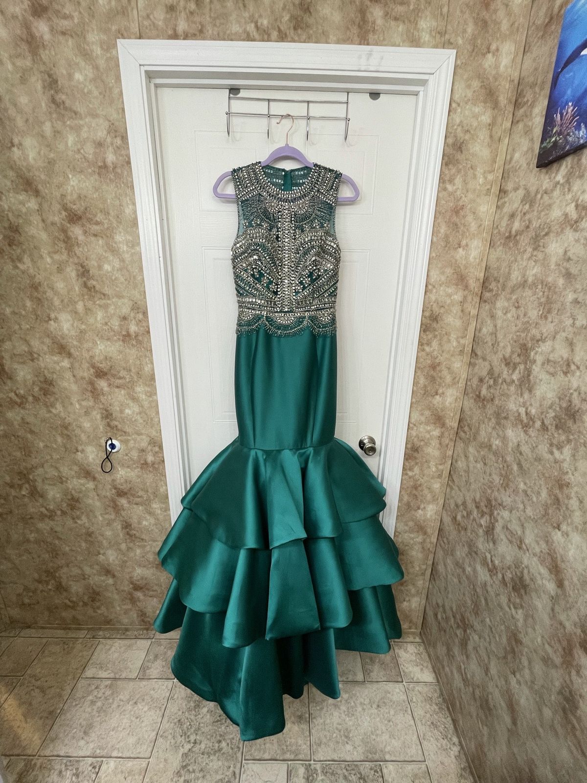 Rachel Allan Size 10 Green Mermaid Dress on Queenly