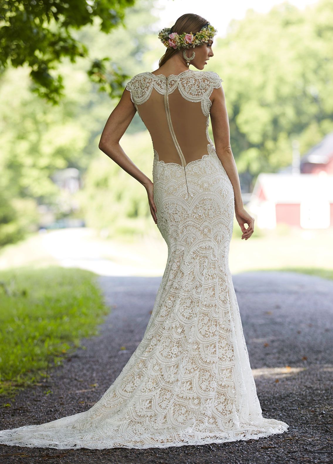 Style 10472 Impression Size 12 Wedding Lace White Mermaid Dress on Queenly