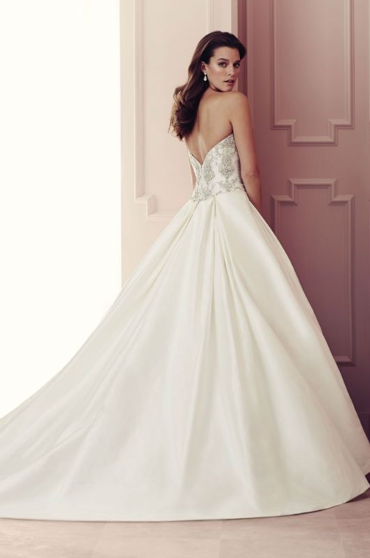 Style 4511 Paloma Blanca Size 10 Wedding Satin White Ball Gown on Queenly