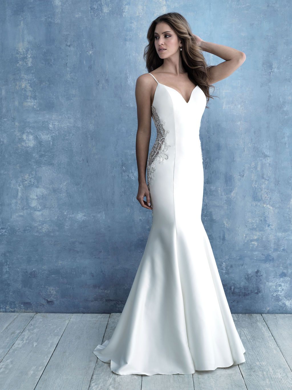 Style 9731 Allure Size 10 Wedding Satin White Mermaid Dress on Queenly
