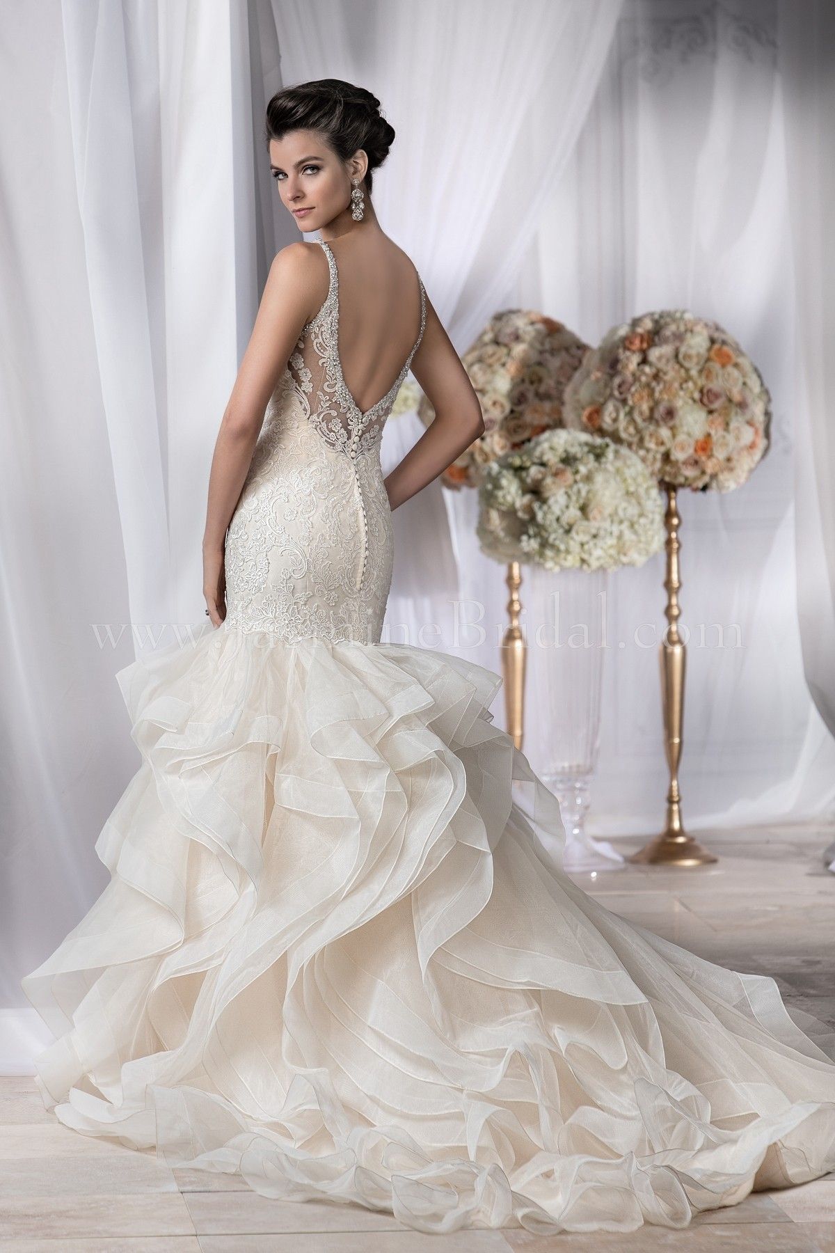 Style T182060 Jasmine Size 12 Wedding White Mermaid Dress on Queenly
