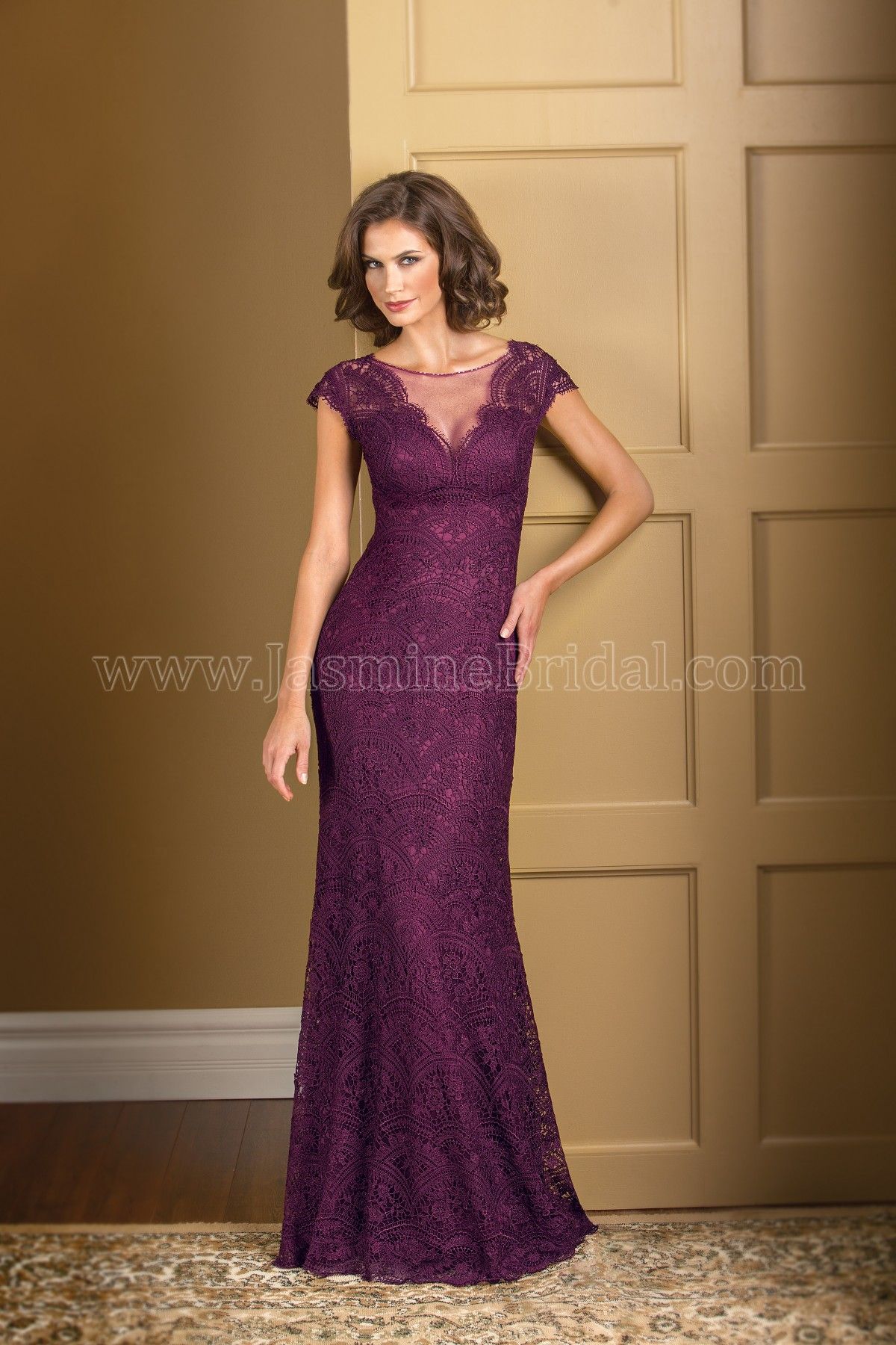 Style K178011 Jasmine Size 14 Pageant Lace Purple Mermaid Dress on Queenly