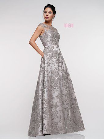 Style MV1012 Colors Plus Size 16 Pageant Lace Silver A-line Dress on Queenly