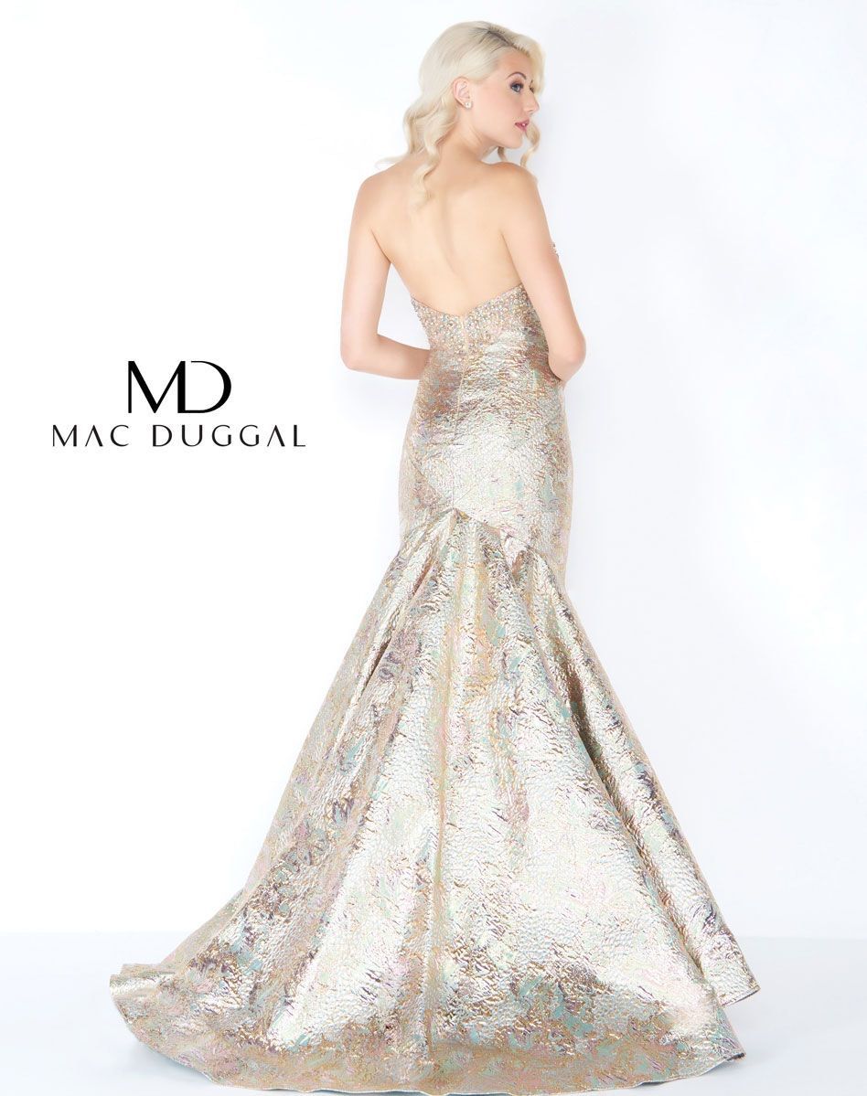 Style 2015M Mac Duggal Size 12 Prom Gold Mermaid Dress on Queenly