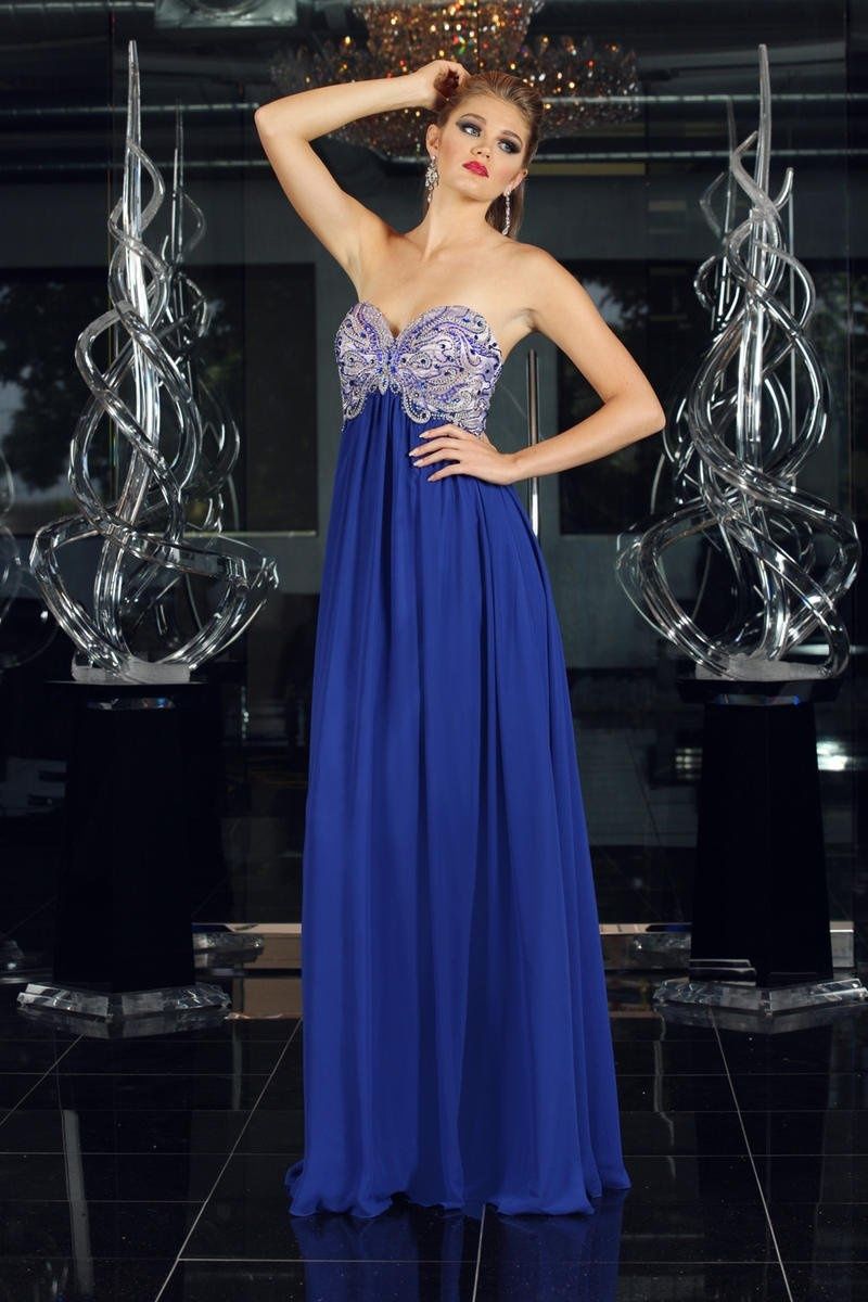 Style 30653 Impression Size 2 Prom Royal Blue A-line Dress on Queenly