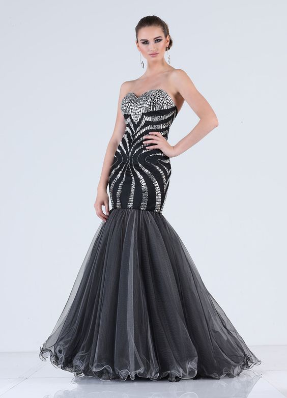 Style 35629 Impression Size 6 Prom Black Mermaid Dress on Queenly