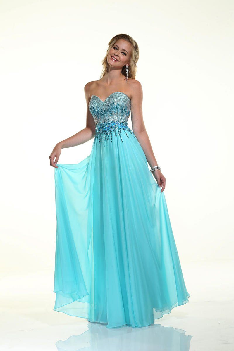Style 35755 Impression Plus Size 16 Prom Strapless Sequined Light Blue A-line Dress on Queenly