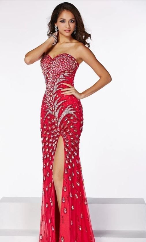 Style 41076 Angela and Alison Plus Size 16 Prom Red Mermaid Dress on Queenly
