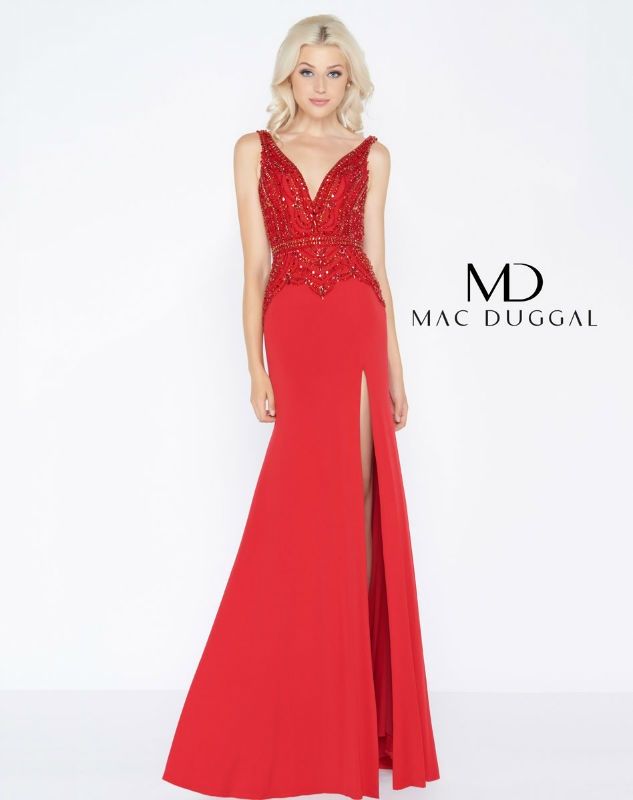 Style 50484 Mac Duggal Size 4 Prom Red Mermaid Dress on Queenly