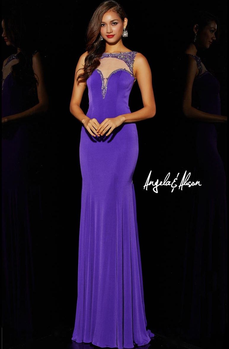 Style 51013 Angela and Alison Size 10 Prom Purple Mermaid Dress on Queenly