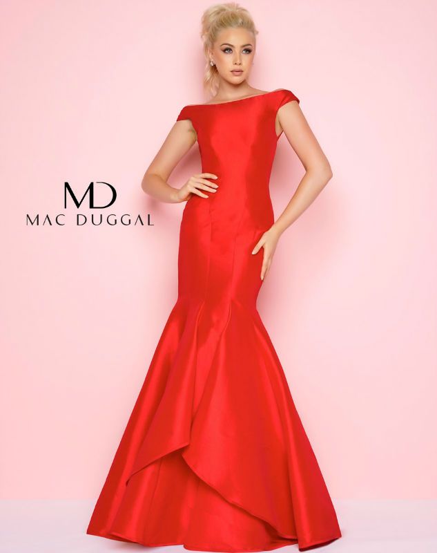 Style 62398 Mac Duggal Plus Size 18 Prom Red Mermaid Dress on Queenly