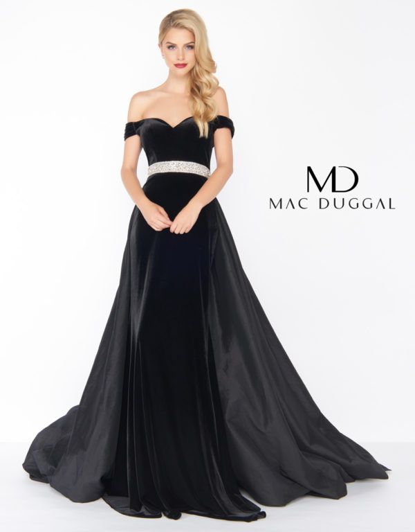 Style 62767 Mac Duggal Size 8 Prom Black Mermaid Dress on Queenly