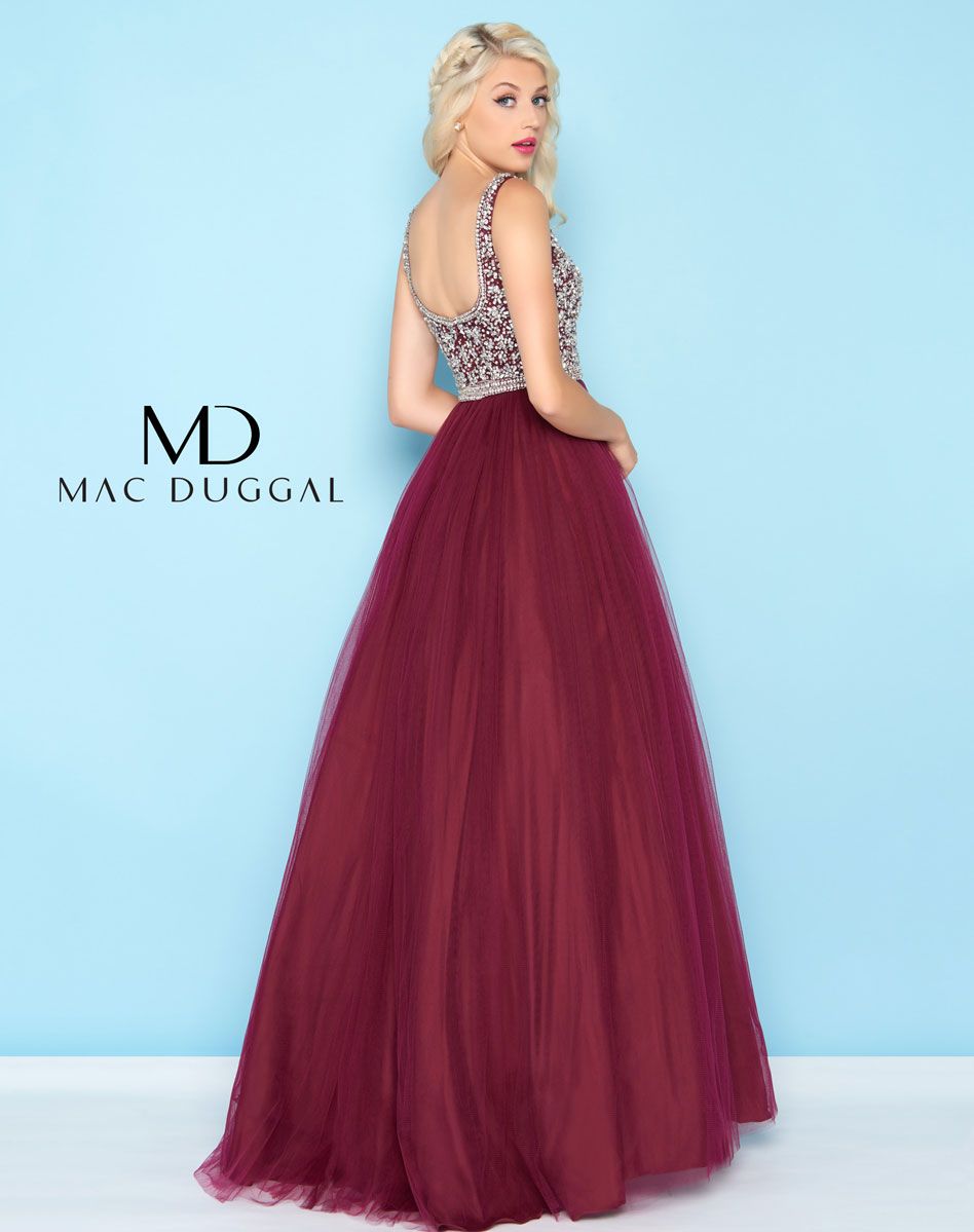 Style 66332 Mac Duggal Size 2 Prom Burgundy Red A-line Dress on Queenly