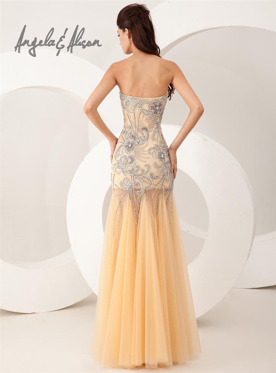 Style 41024 Angela and Alison Size 6 Prom Nude Mermaid Dress on Queenly