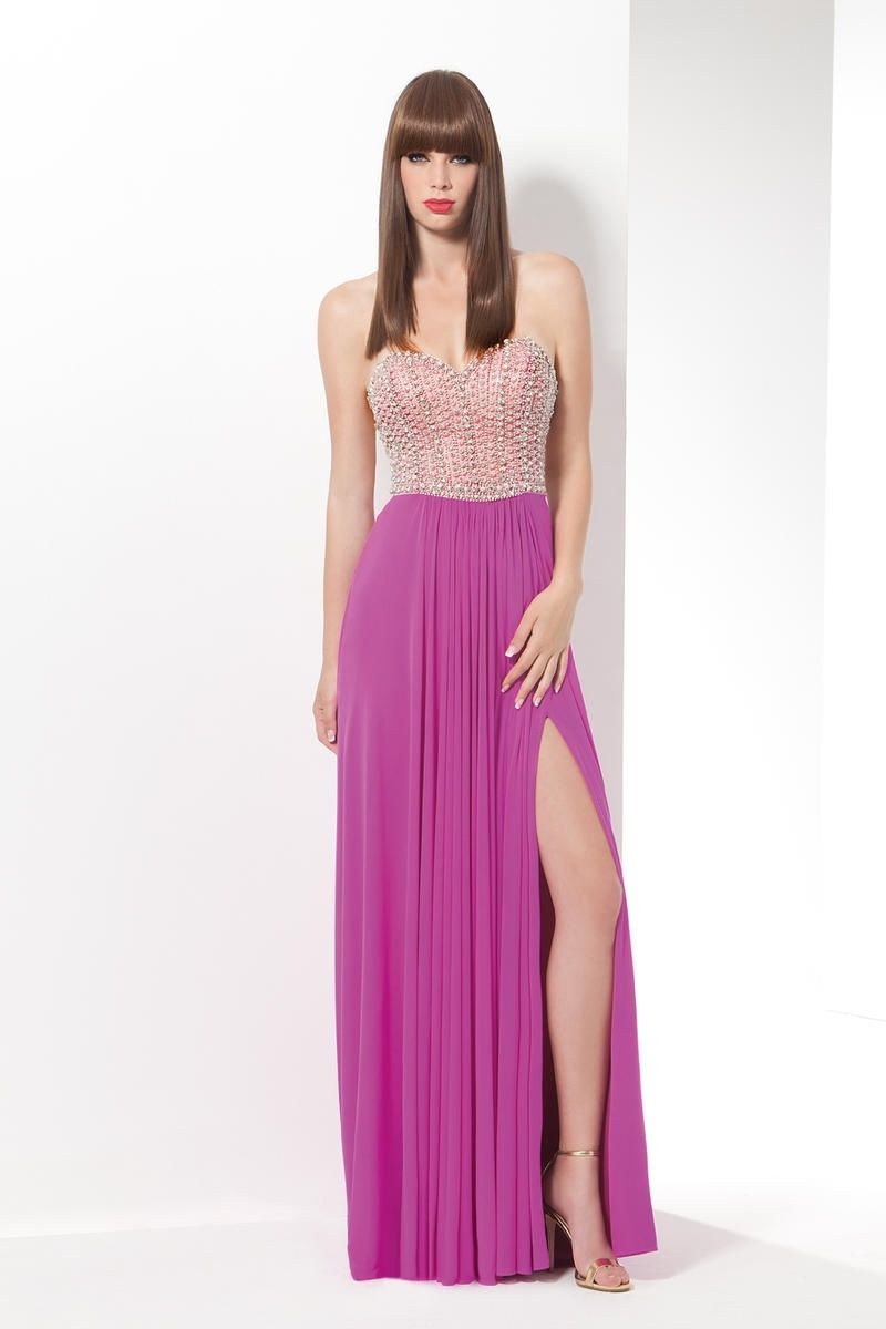 Style P534 Eleni Elias Size 6 Prom Hot Pink A-line Dress on Queenly