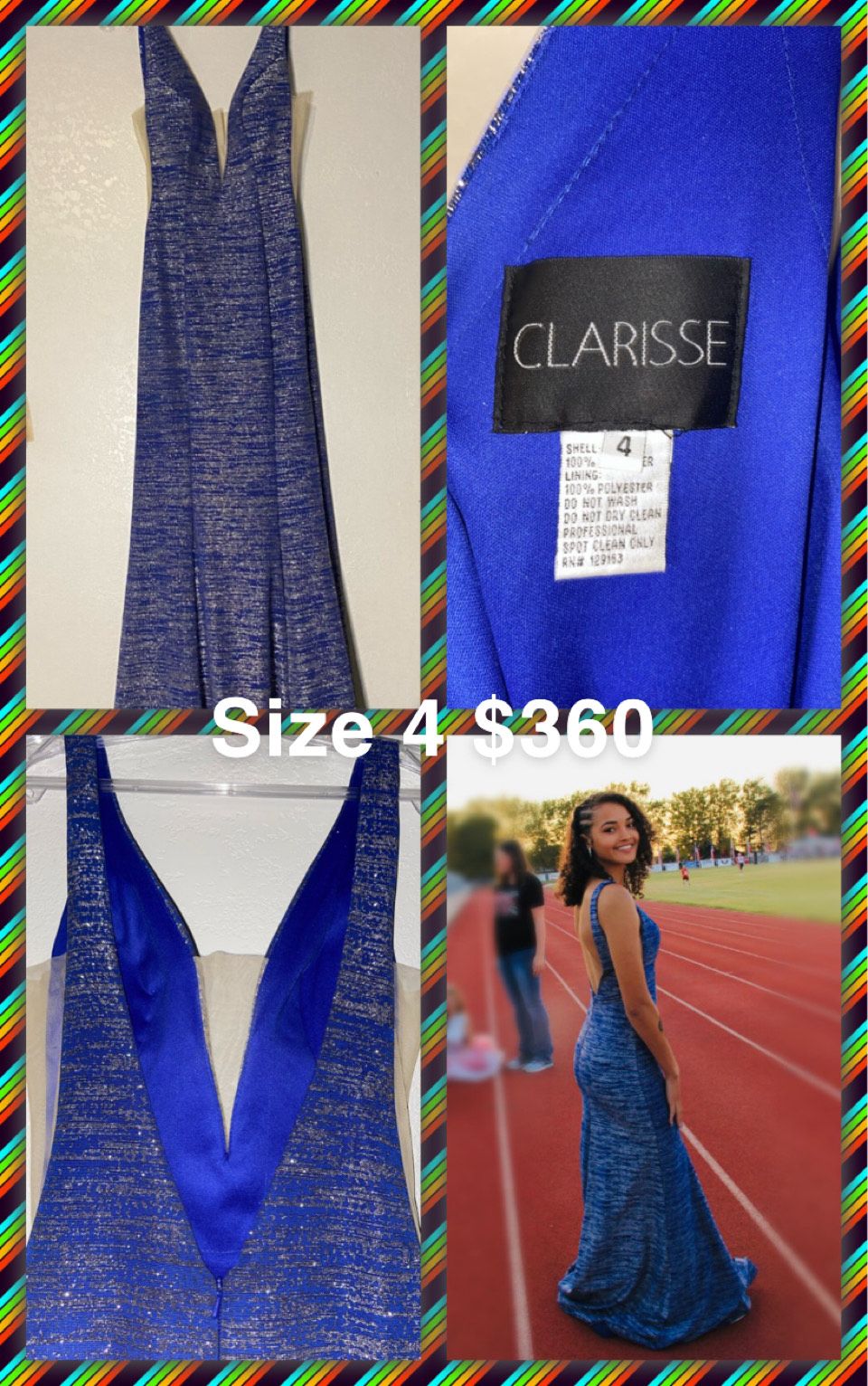 Clarisse Size 4 Blue Mermaid Dress on Queenly