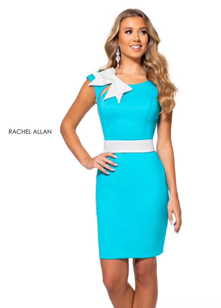 Rachel Allan Size 6 Pageant Interview Blue Cocktail Dress on Queenly