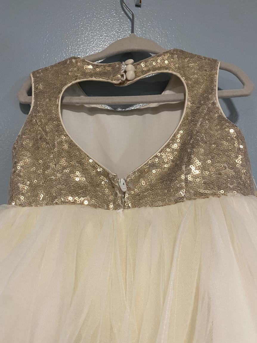 David's Bridal Girls Size 3 Gold Ball Gown on Queenly