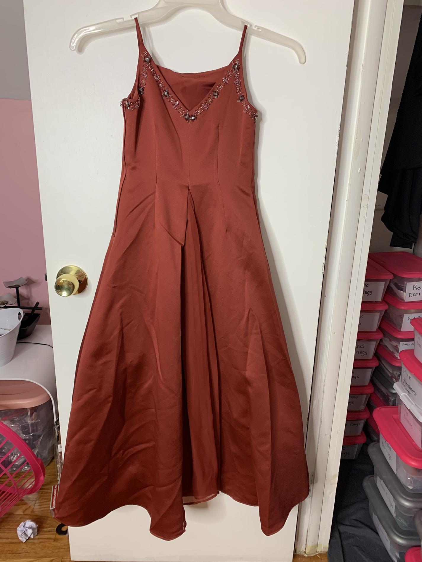 Girls Size 8 Orange A-line Dress on Queenly