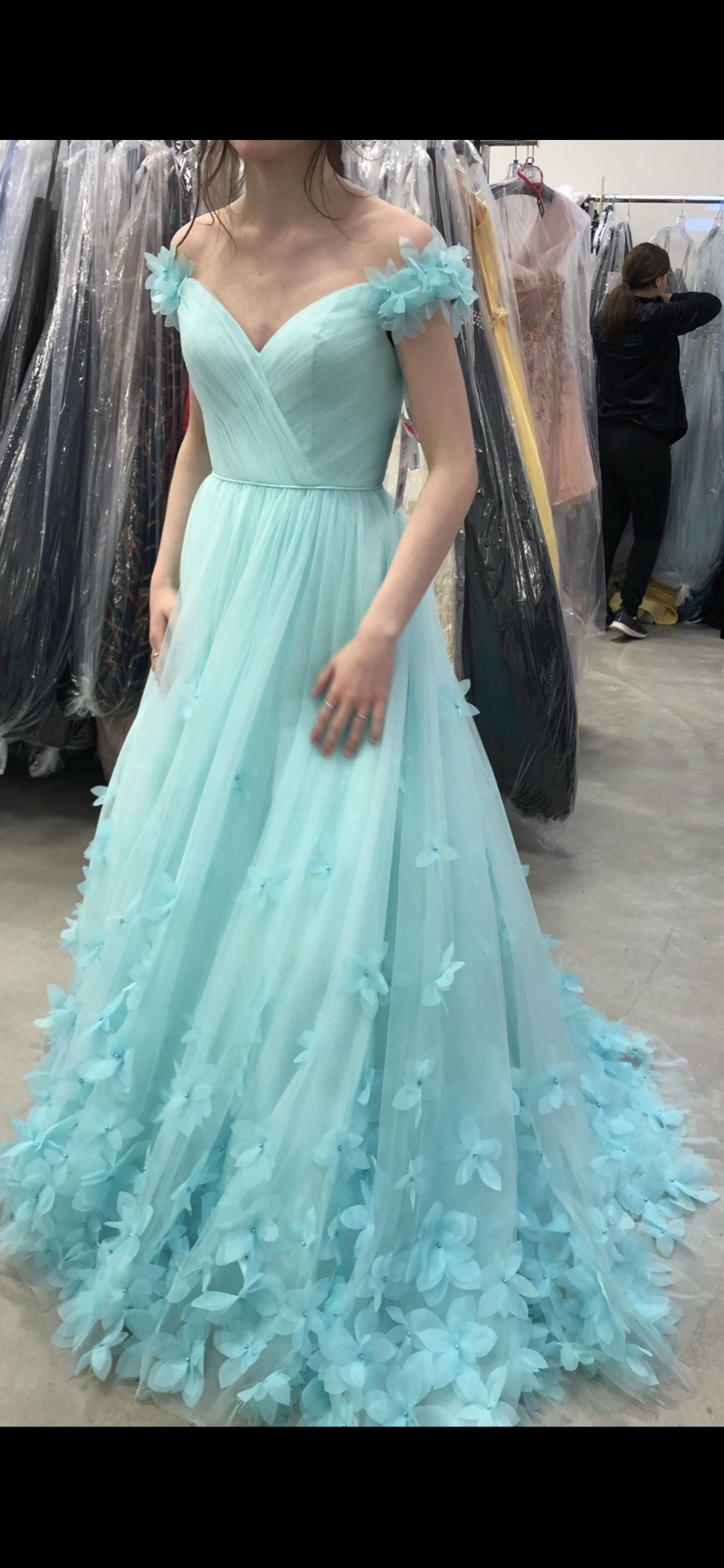 Sherri Hill Size 0 Light Blue Ball Gown on Queenly