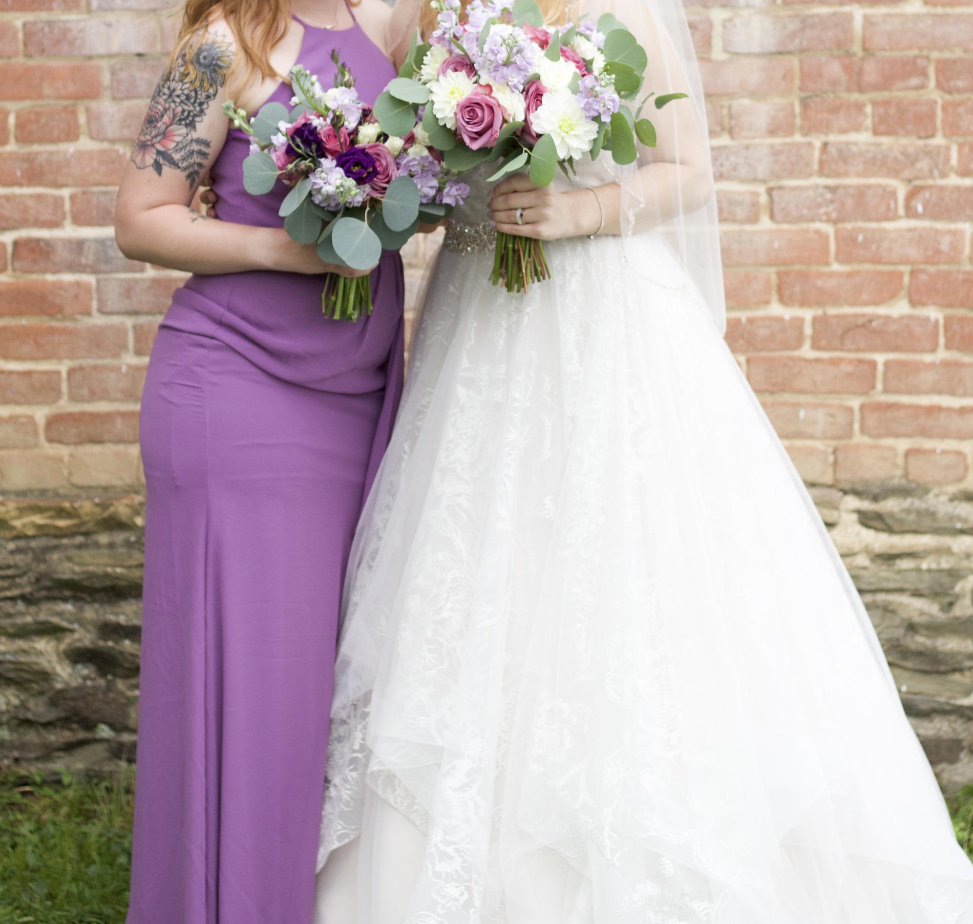 David's Bridal Size 4 Bridesmaid Halter Light Purple A-line Dress on Queenly