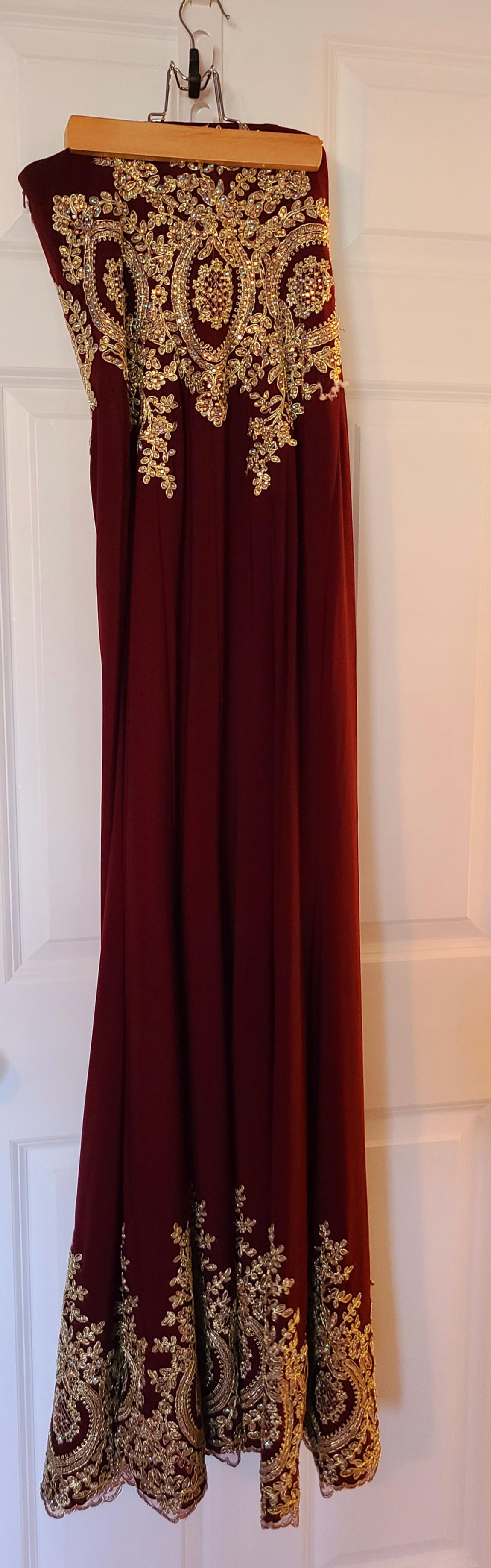 Dancing Queen Size 2 Prom Strapless Red Floor Length Maxi on Queenly