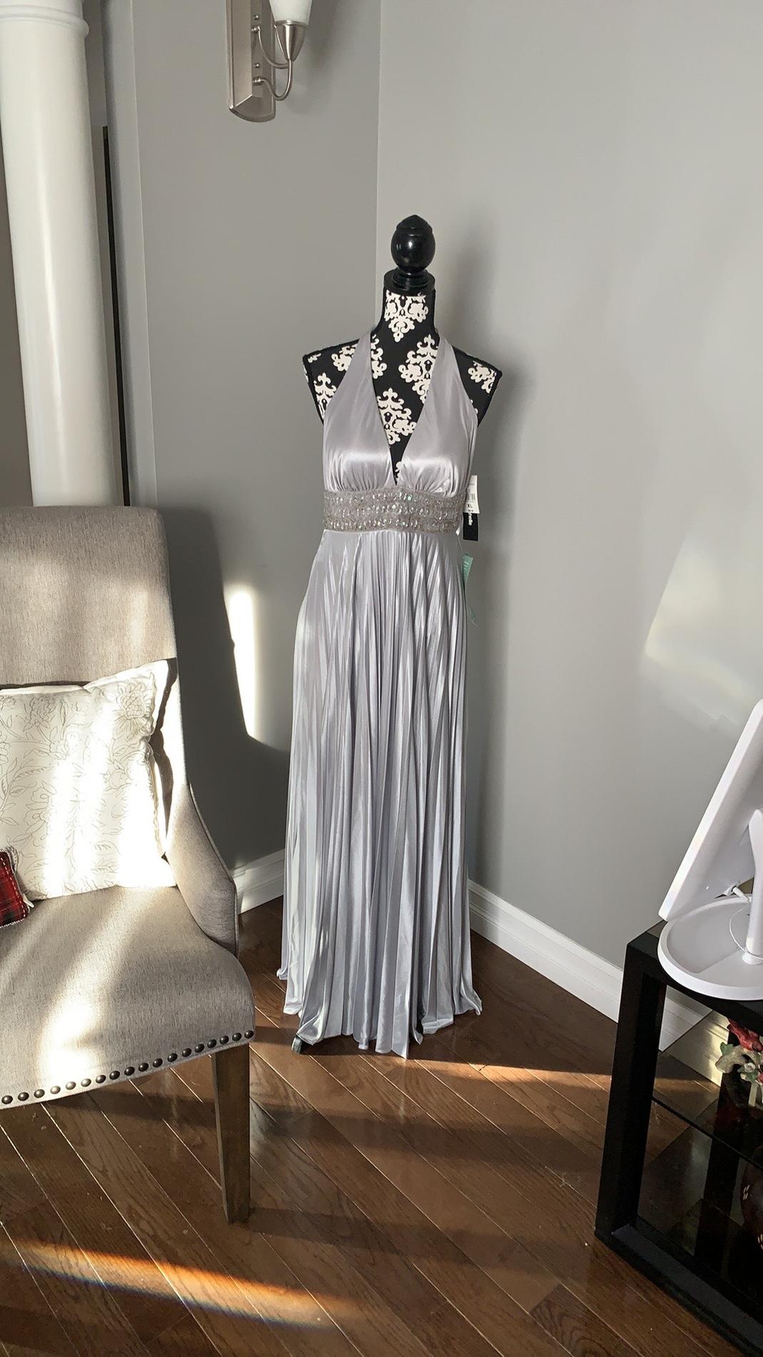 My Michelle Size 14 Silver Dress With Train on Queenly