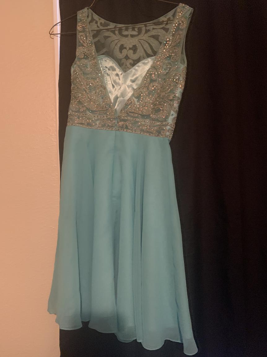 Size 0 Homecoming Lace Turquoise Blue Cocktail Dress on Queenly