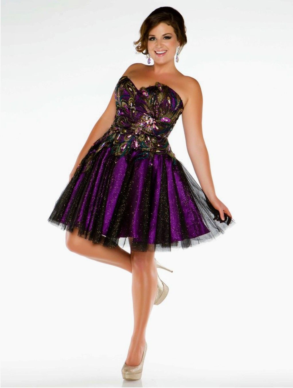Style 42968F Mac Duggal Size 14 Purple Cocktail Dress on Queenly
