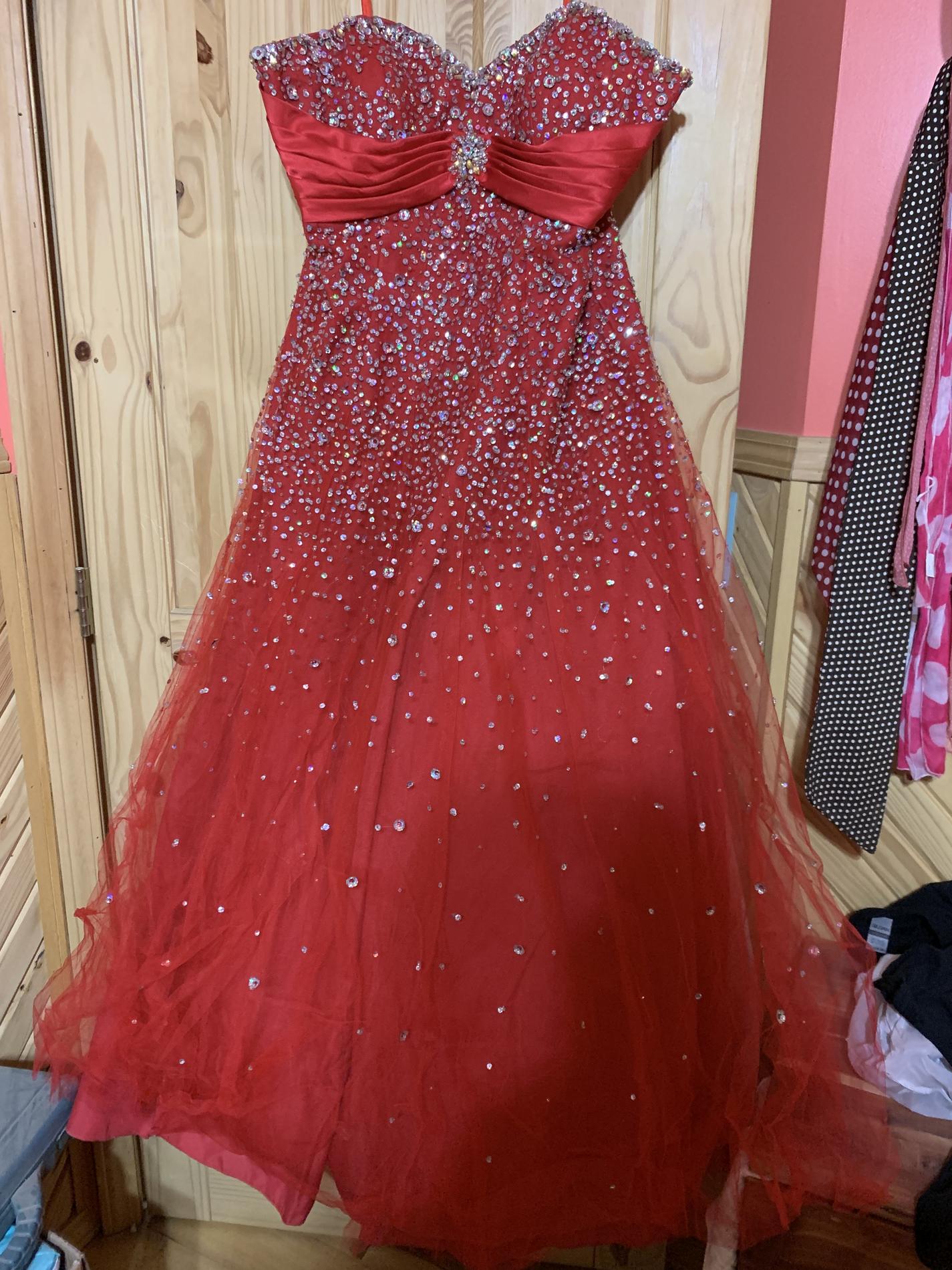 MoriLee Plus Size 18 Red Ball Gown on Queenly