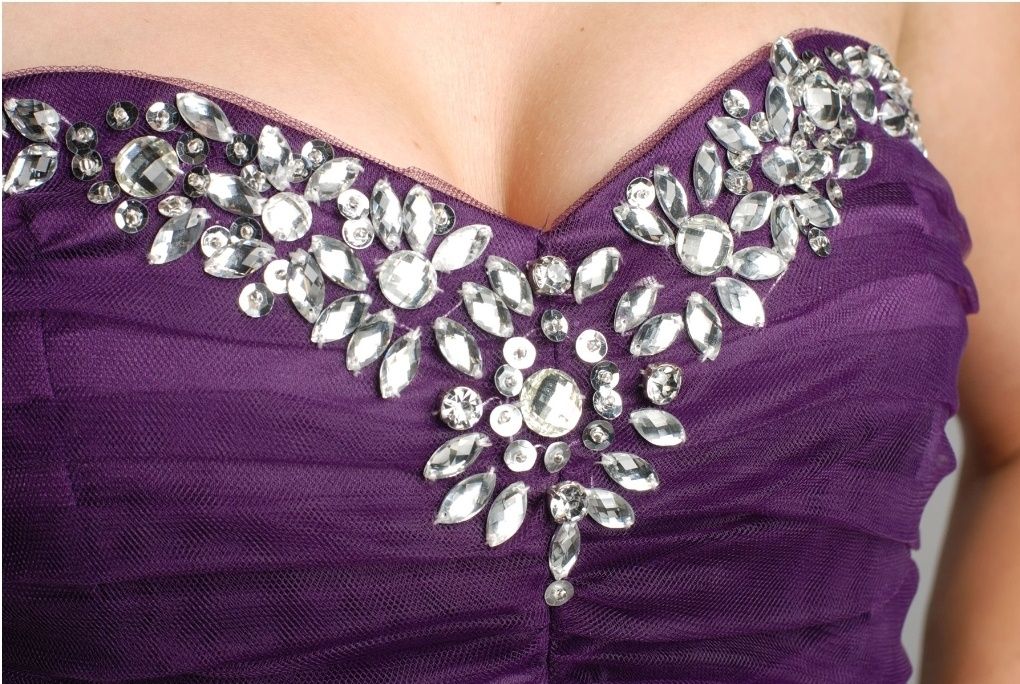 Style 310930 Josh Prom Size 14 Prom Sequined Purple Cocktail Dress on Queenly
