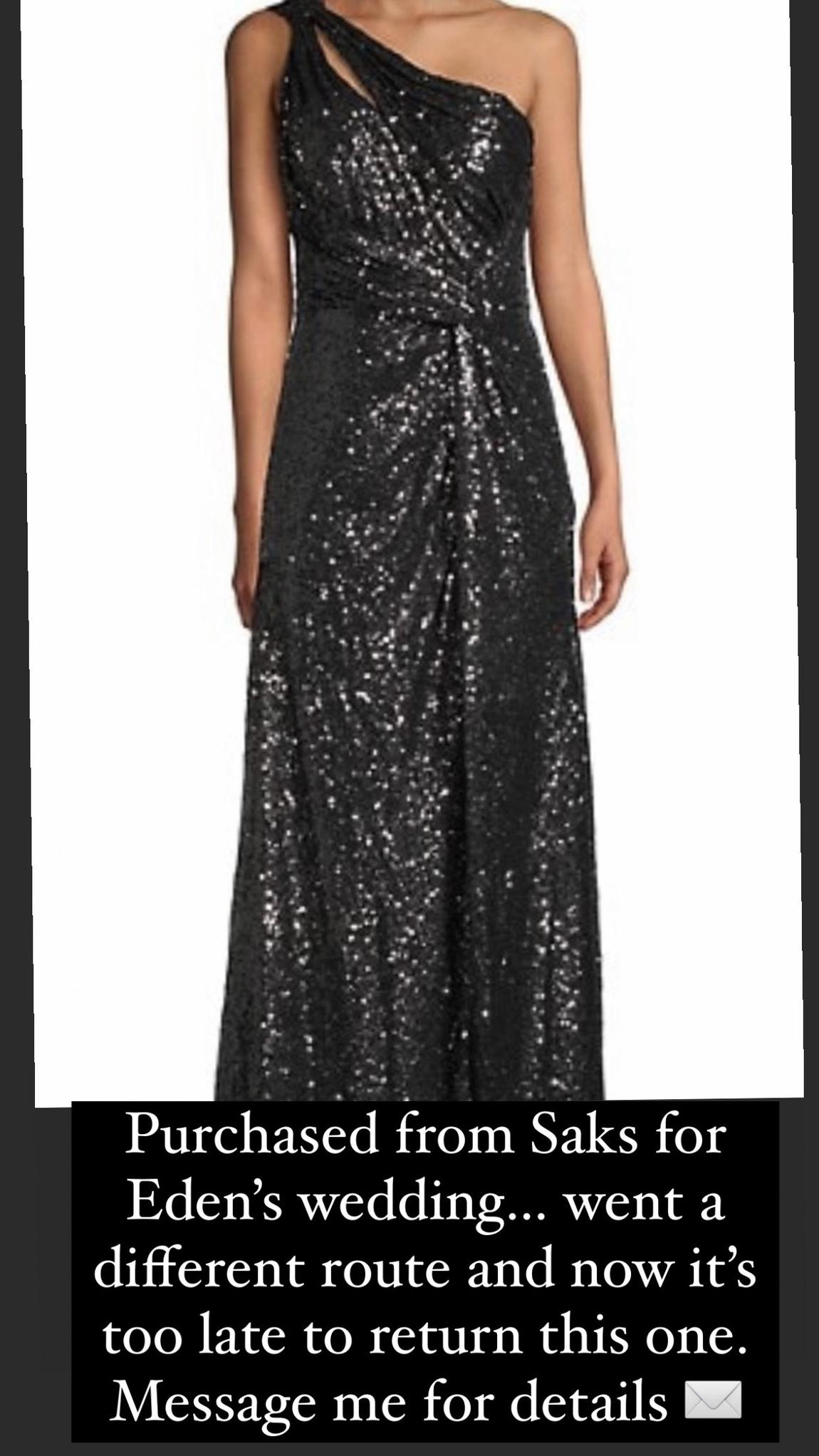 Plus Size 16 Prom Sequined Black Floor Length Maxi on Queenly