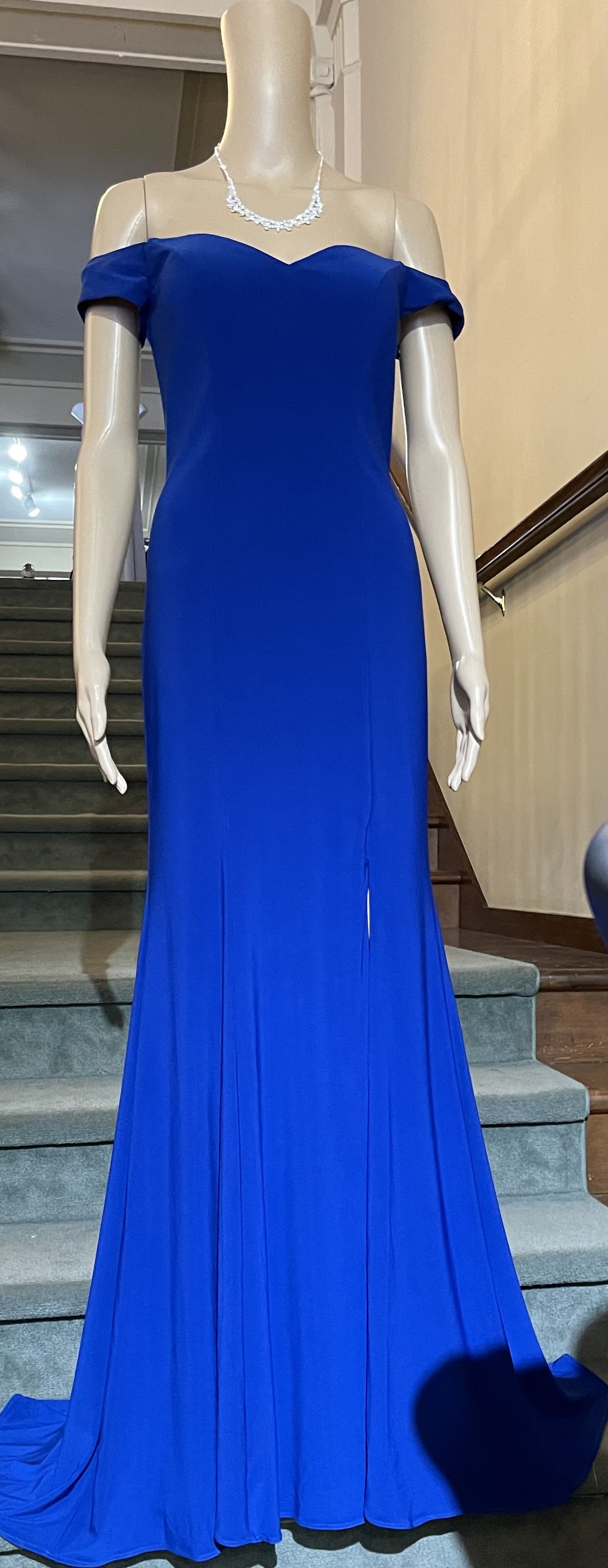 Dave and Johnny Size 2 Prom Cap Sleeve Royal Blue Floor Length Maxi on Queenly