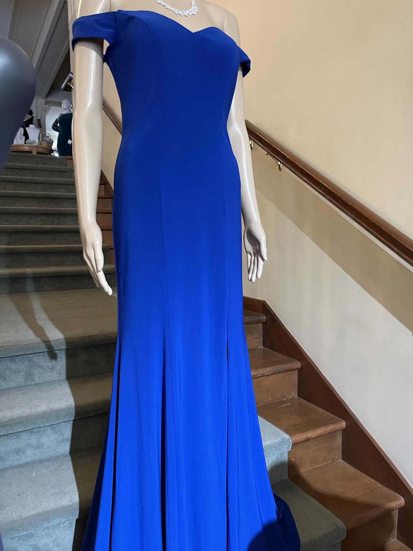 Dave and Johnny Size 2 Prom Cap Sleeve Royal Blue Floor Length Maxi on Queenly