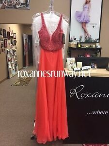 Style 50800 SHERRI HILL Size 2 Prom Coral A-line Dress on Queenly