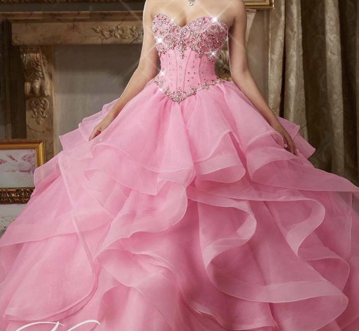Size 8 Prom Strapless Light Pink Dress With Train on Queenly