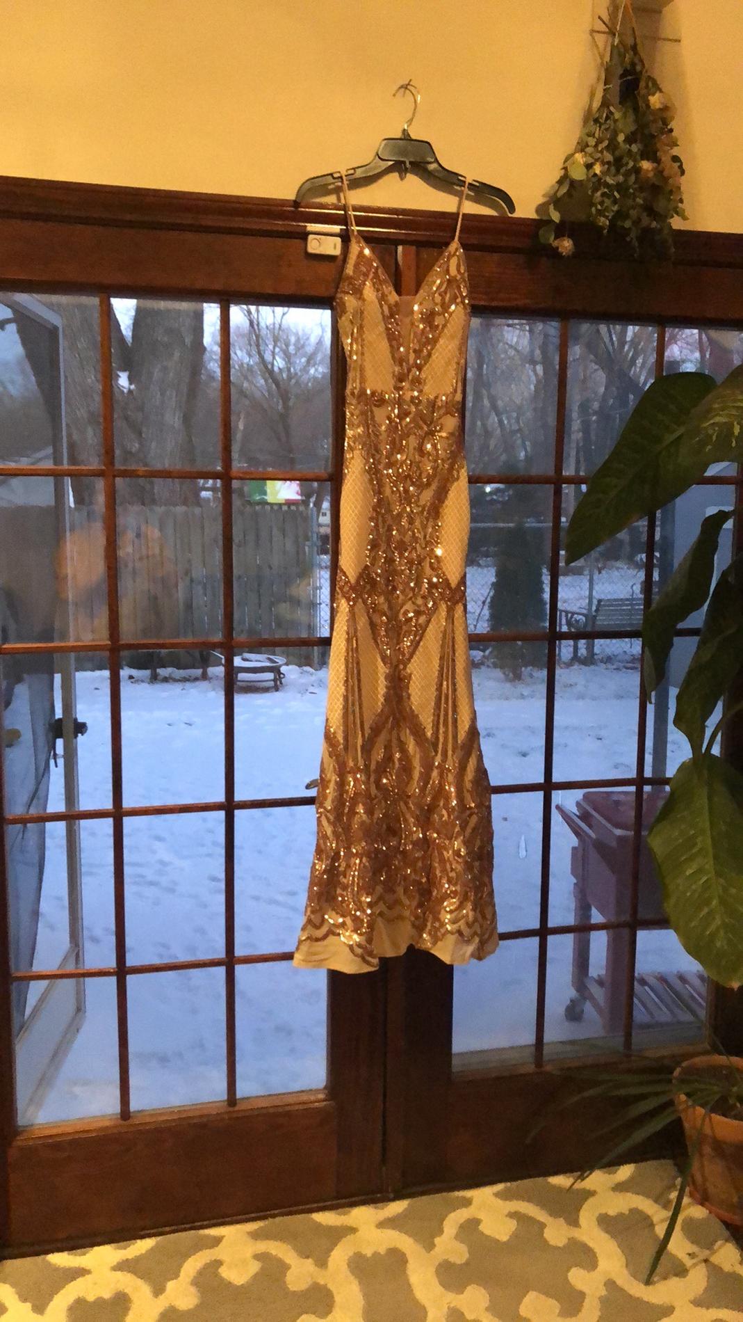Betsy&Adam Size 2 Gold Mermaid Dress on Queenly