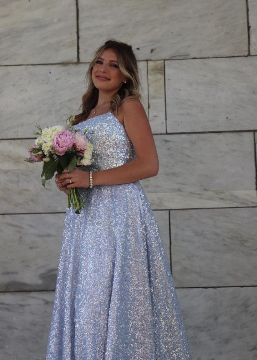 Alisha Hill Size 12 Prom Light Blue Ball Gown on Queenly