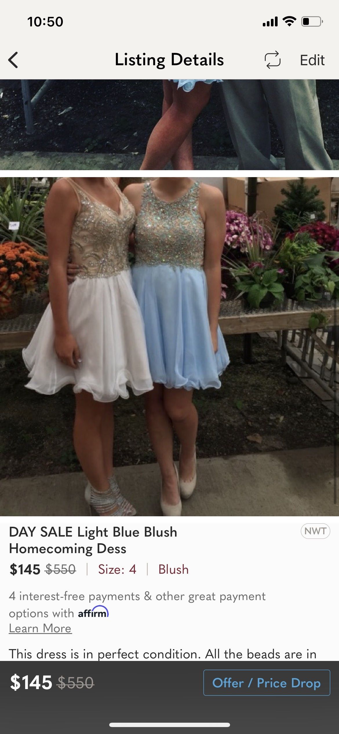 Blush Prom Size 4 Homecoming Sequined Light Blue Cocktail Dress on Queenly