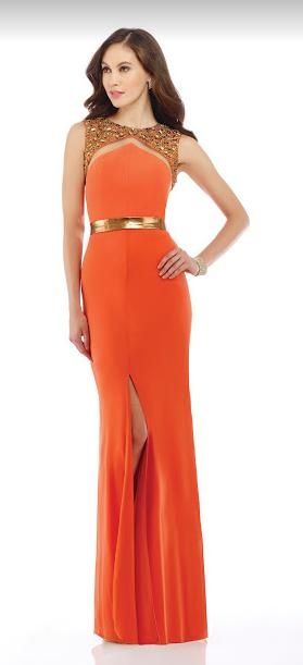 Style 8052 Nika Formals Orange Size 6 Side Slit Dress on Queenly