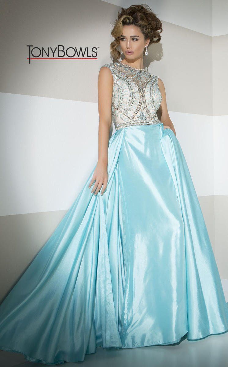 Style Tb117322 Tony Bowls Blue Size 12 Pageant Ball gown on Queenly