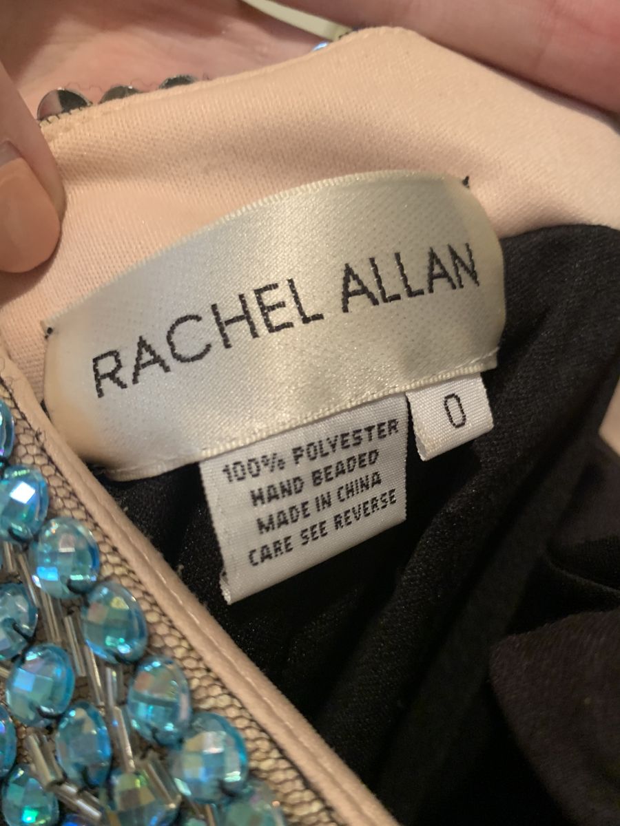 Rachel Allan Size 0 Prom Black Side Slit Dress on Queenly