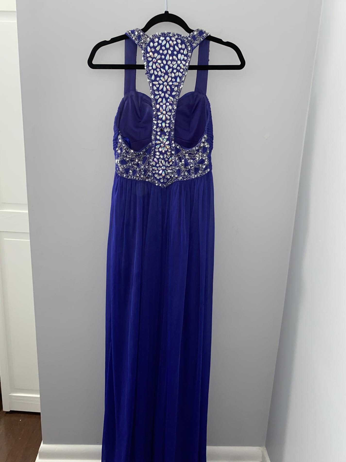 Size 2 Royal Blue Floor Length Maxi on Queenly