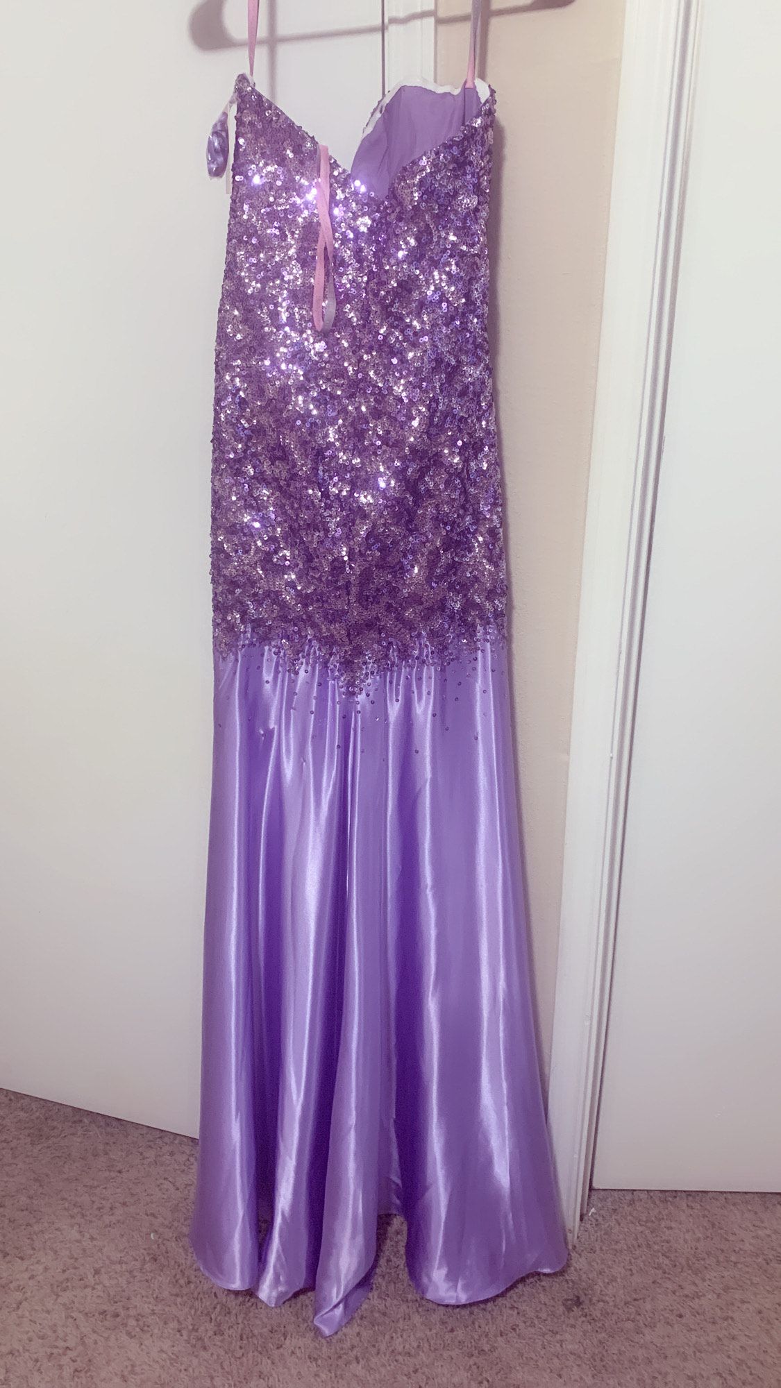 pink blush Size 8 Purple Ball Gown on Queenly