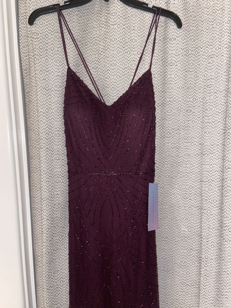 Adrianna Papell Size 6 Burgundy Red Side Slit Dress on Queenly