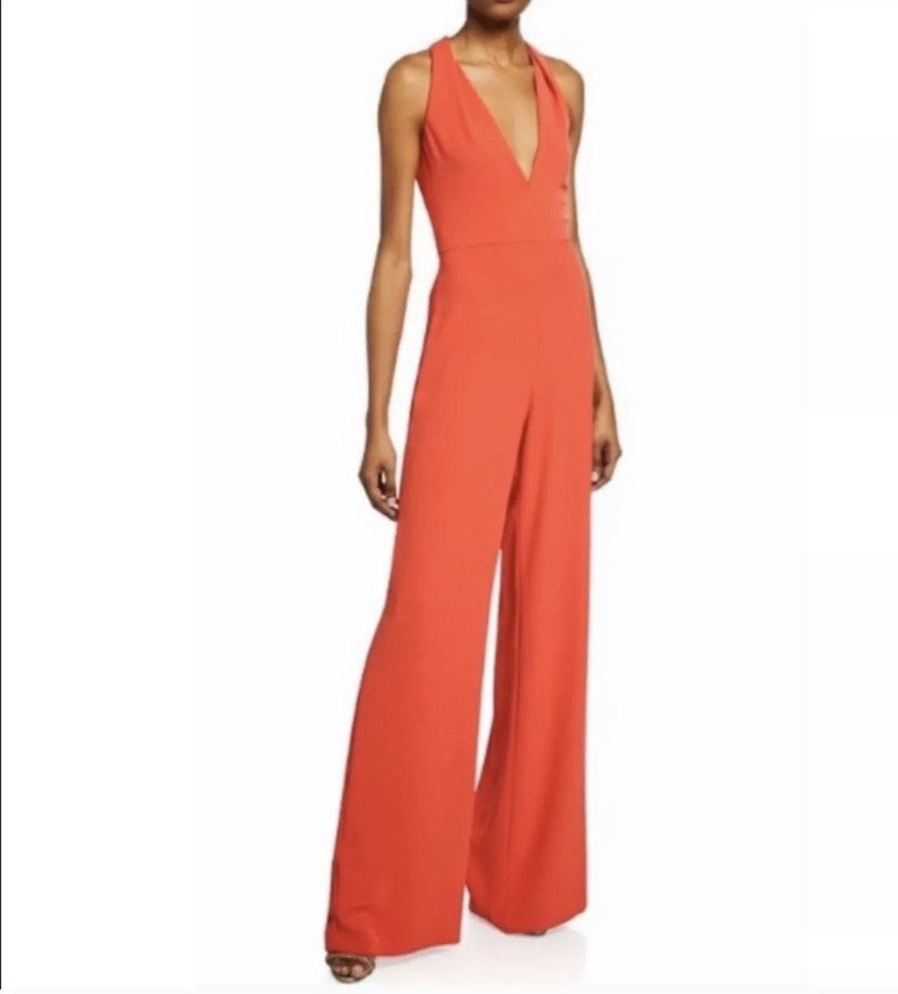 JAYGODFREY Size 4 Homecoming Orange Formal Jumpsuit on Queenly