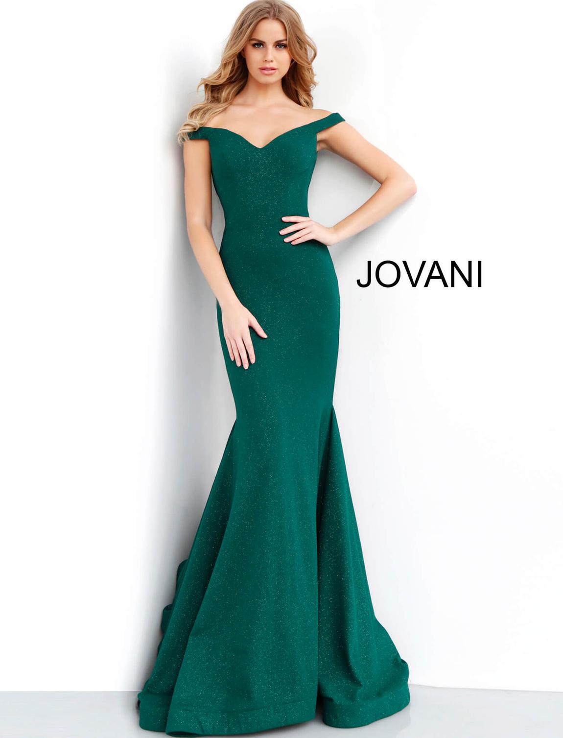 Jovani Size 2 Pageant Off The Shoulder Green Dress With Train on Queenly