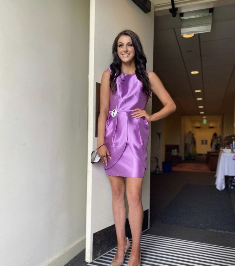 Ashley Lauren Size 4 Pageant Interview Purple Cocktail Dress on Queenly