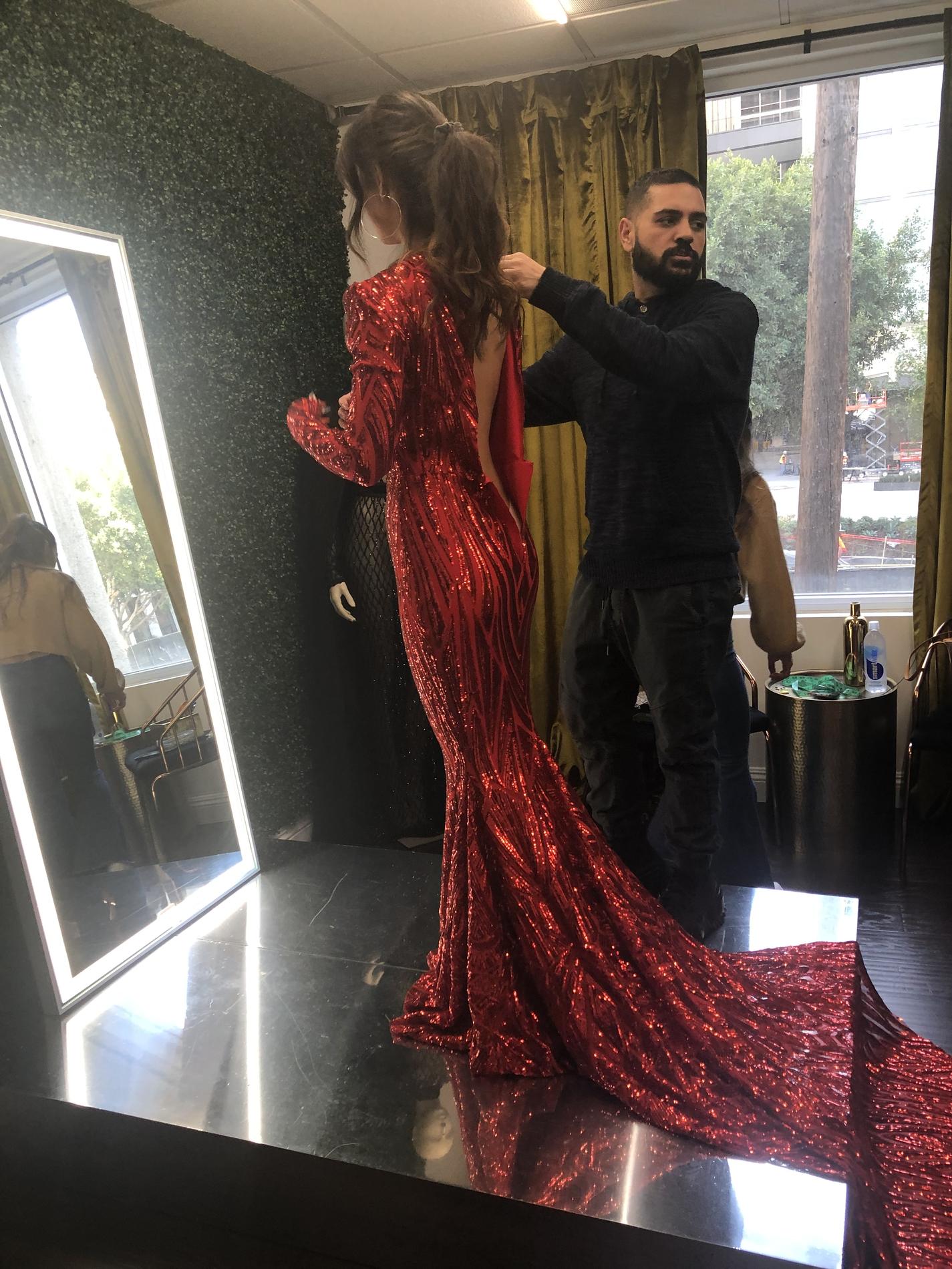 Michael Costello Size 0 Pageant Red Mermaid Dress on Queenly